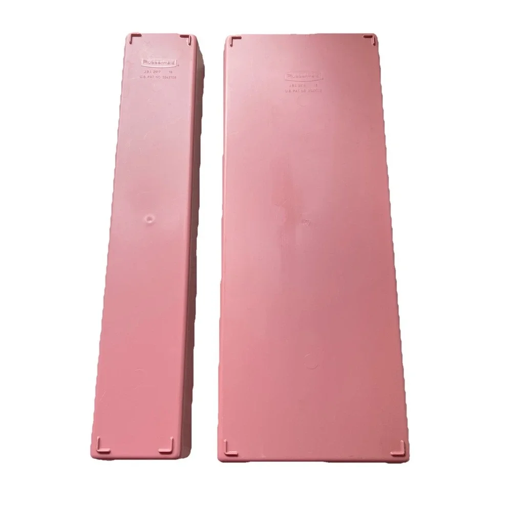 4 Rubbermaid‎ Vtg 90s Pink Interlocking Drawer Organizer 2- 15x 3x 2 + 2- 15x6x2